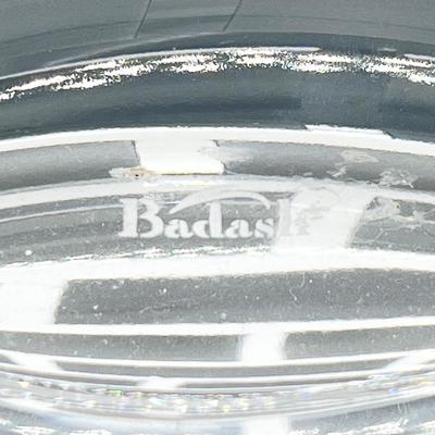 BADASH CRYSTAL ~ 12” Handmade Etched Silver Vase
