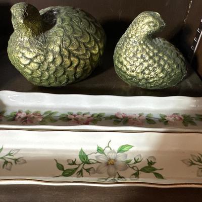 Quail pair - mid century & porcelain trays