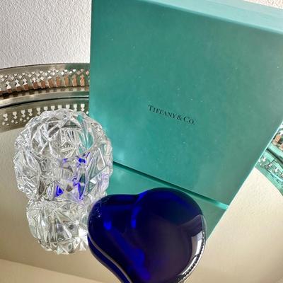 Pair of Tiffany pieces -Paperweight and iceberg votive