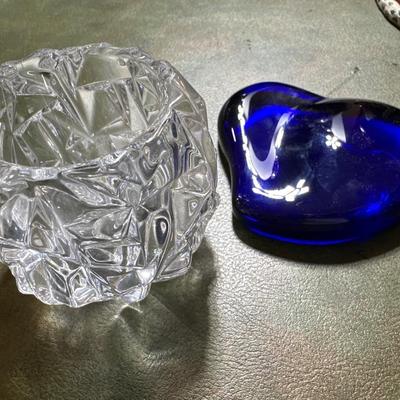 Pair of Tiffany pieces -Paperweight and iceberg votive