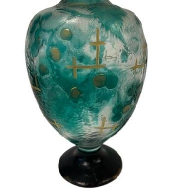 Signed Emile Galle Art Nouveau Vase with Stopper