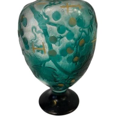 Signed Emile Galle Art Nouveau Vase with Stopper