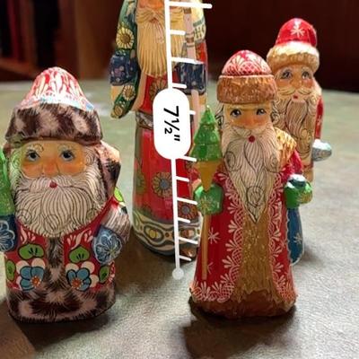 Carved Russian Santas