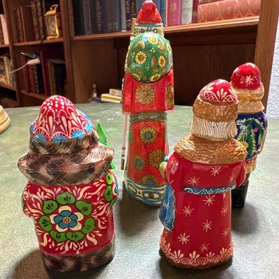 Carved Russian Santas