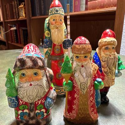 Carved Russian Santas