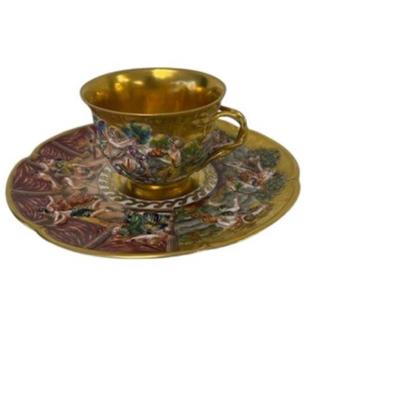Capodimonte Majolica Cup and Saucer