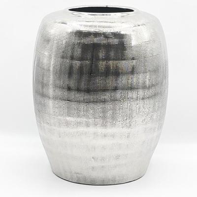 11” Textured Silver Porcelain Ginger Jar