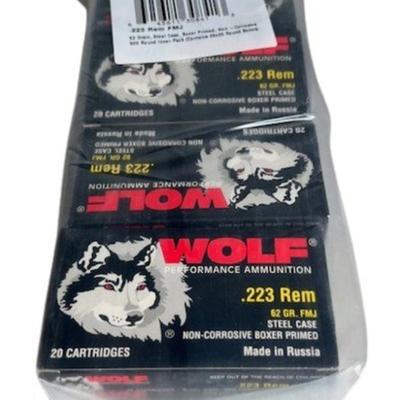 Unopened Wolf .223 FMJ Ammunition (NO SHIPPING)