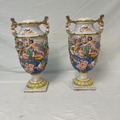 Pair of Capodimonte Vases