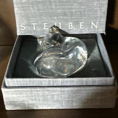 Steuben Cat & turtle paperweight