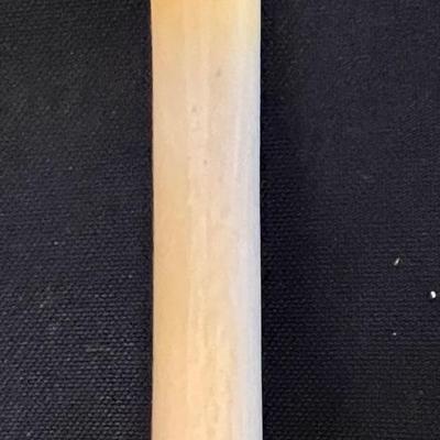 Artist Signed Painted Ivory Pipe with 14K Gold Band