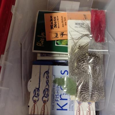 Collection of Fly Tying Supplies and Instructional Books (D)