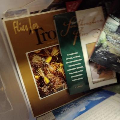 Collection of Fly Tying Supplies and Instructional Books (D)