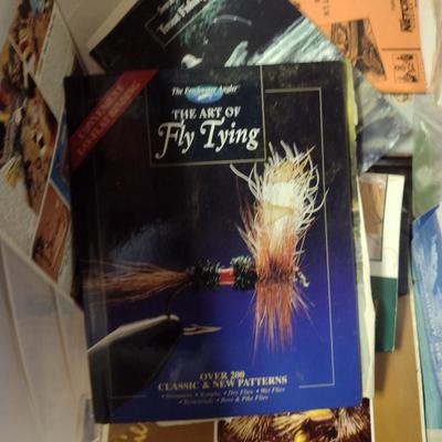Collection of Fly Tying Supplies and Instructional Books (D)