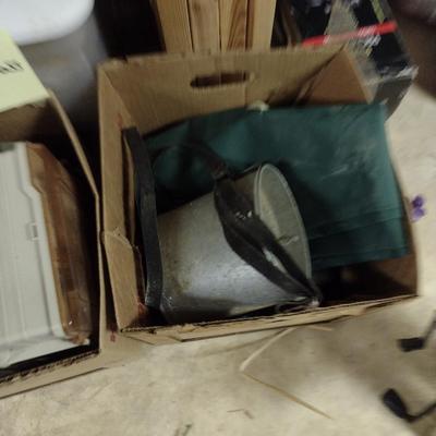 Assorted Fishing Accessories- Poles with Reels, Minnow Bucket, Tackle Boxes (D)