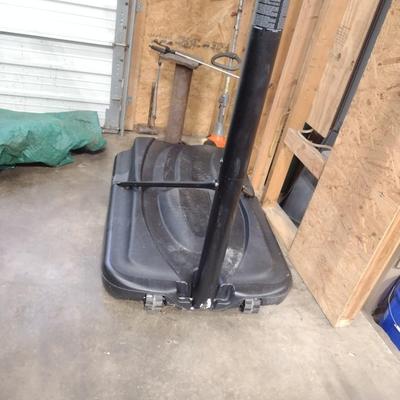 Lifetime Adjustable Basketball Goal with Weighted Base and Shatter-Proof Glass Like New Condition