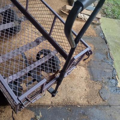 Garden Pull Wagon Metal Mesh Sides and Bed