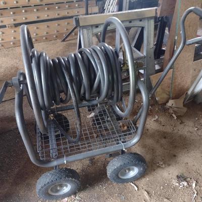 Large Spool Garden Hose Cart with Garden Hose Choice B