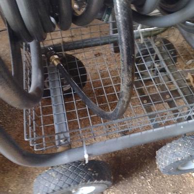 Large Spool Garden Hose Cart with Garden Hose Choice B