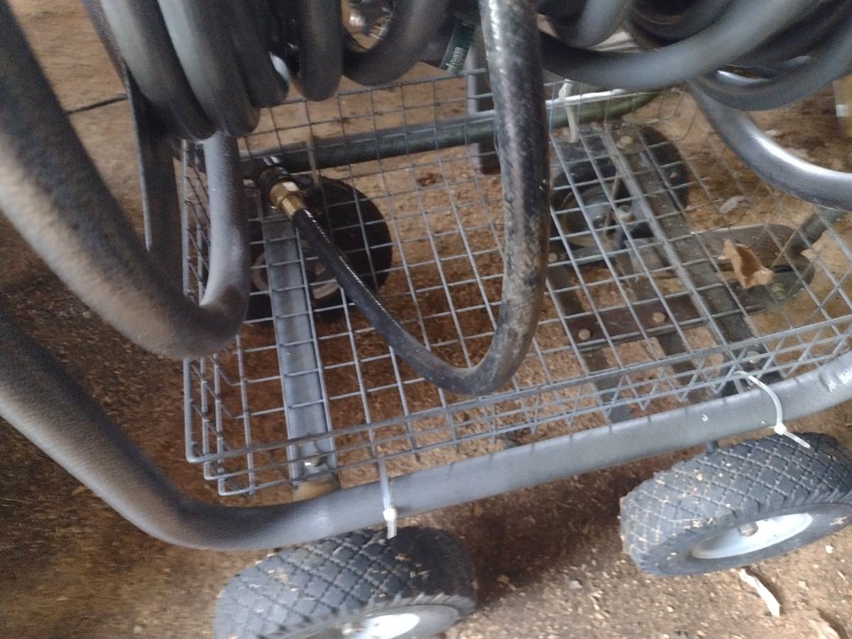 Large Spool Garden Hose Cart with Garden Hose Choice B