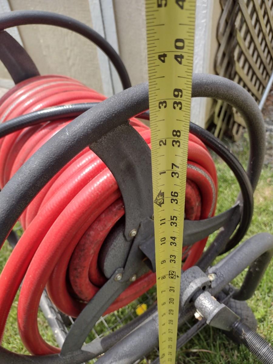 Large Spool Garden Hose Cart with Garden Hose Choice A