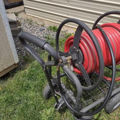 Large Spool Garden Hose Cart with Garden Hose Choice A (T)
