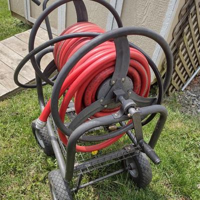 Large Spool Garden Hose Cart with Garden Hose Choice A (T)
