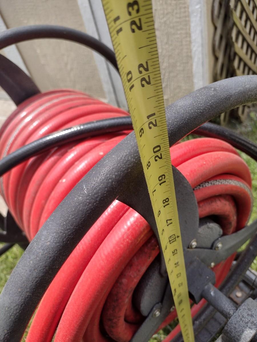 Large Spool Garden Hose Cart with Garden Hose Choice A