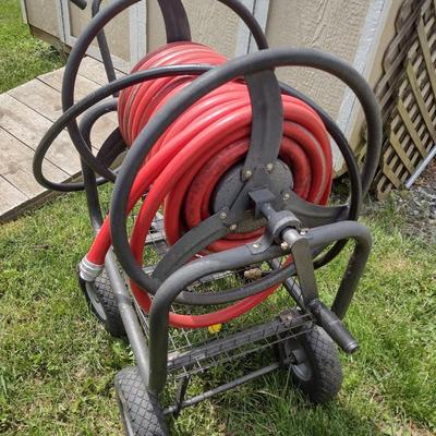 Large Spool Garden Hose Cart with Garden Hose Choice A (T)