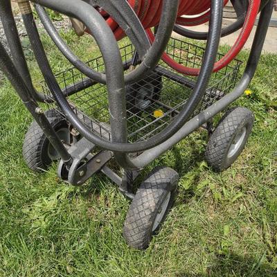 Large Spool Garden Hose Cart with Garden Hose Choice A (T)