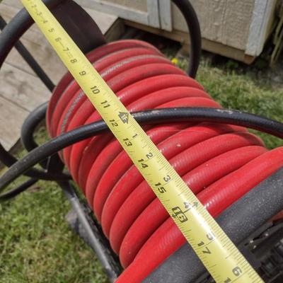 Large Spool Garden Hose Cart with Garden Hose Choice A (T)