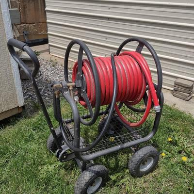 Large Spool Garden Hose Cart with Garden Hose Choice A (T)