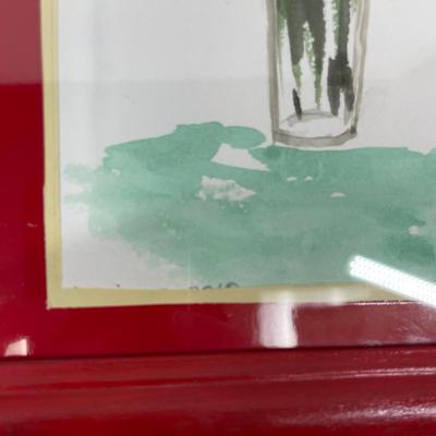 Set of 2 framed Flowers in Vase Watercolors
