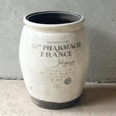 Gray/Beige Stoneware Pharmacy Planter