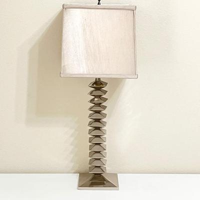 28” Silver Metal Table Lamp