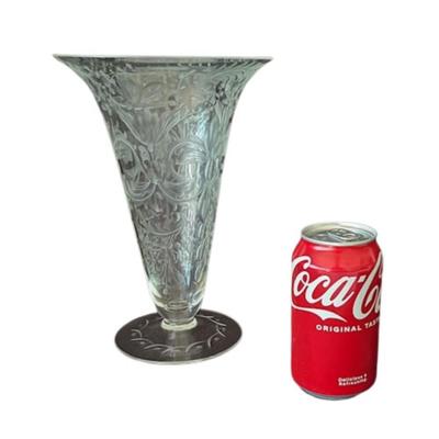 Believed to be Early American Etched Glass Vase
