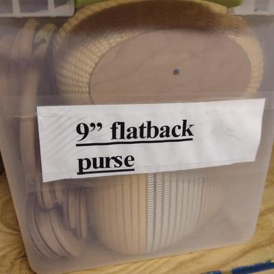 Solid Wood Basket Weaving Molds- Sewing Basket and Flatback Purse- 2 Pieces (#13)