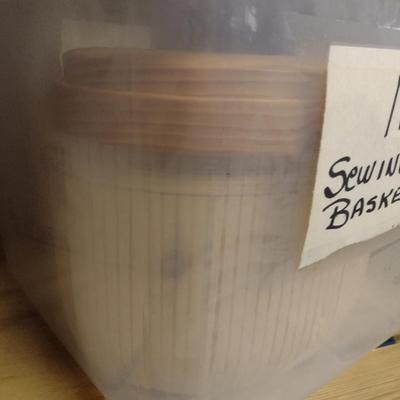 Solid Wood Basket Weaving Molds- Sewing Basket and Flatback Purse- 2 Pieces (#13)