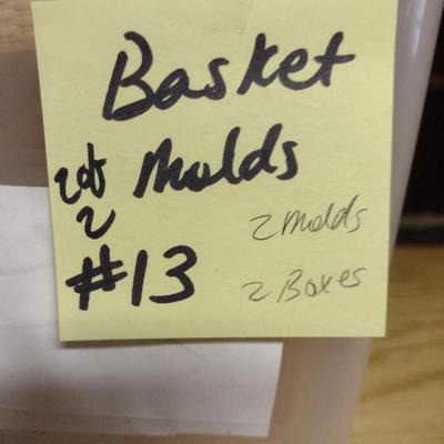 Solid Wood Basket Weaving Molds- Sewing Basket and Flatback Purse- 2 Pieces (#13)