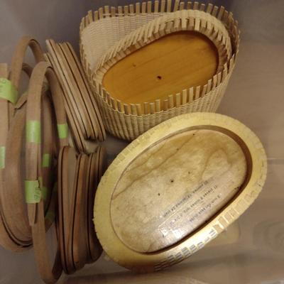 Solid Wood Basket Weaving Molds- Sewing Basket and Flatback Purse- 2 Pieces (#13)