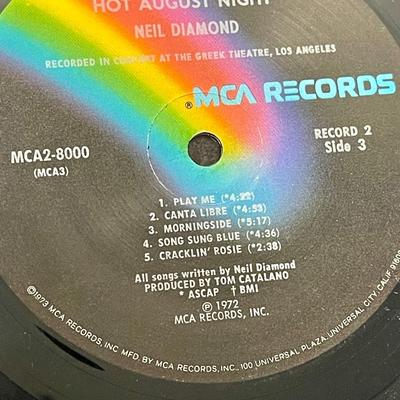 2 Album Lot of Neil Diamond Vintage Vinyl 33RPM Rainbow & Hot August Night