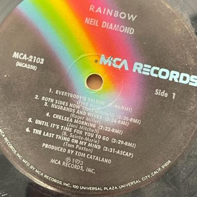 2 Album Lot of Neil Diamond Vintage Vinyl 33RPM Rainbow & Hot August Night