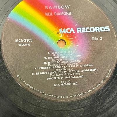 2 Album Lot of Neil Diamond Vintage Vinyl 33RPM Rainbow & Hot August Night