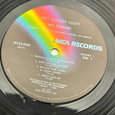 2 Album Lot of Neil Diamond Vintage Vinyl 33RPM Rainbow & Hot August Night