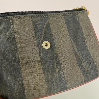 LOT 18Y: Vintage Fendi Pequin Leather Striped Shoulder Bag & More
