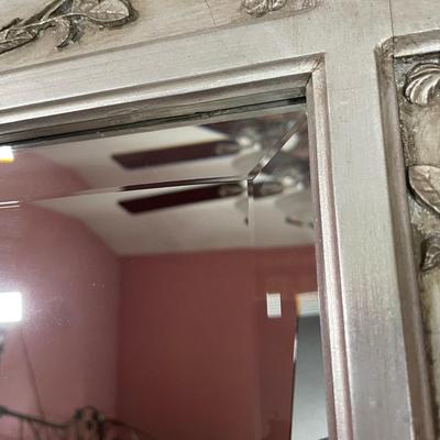 LOT 38Z: Floral Painted Dresser w/ Metal Framed Mirror