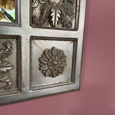 LOT 38Z: Floral Painted Dresser w/ Metal Framed Mirror