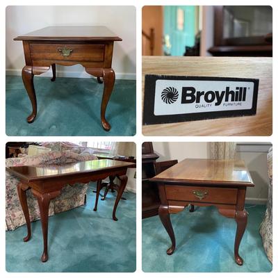LOT 60F: 2 Broyhill End Tables & Broyhill Rectangular Table