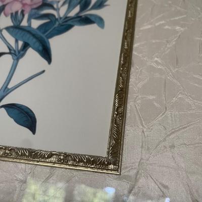 LOT 61F: Framed Floral Printed Silk