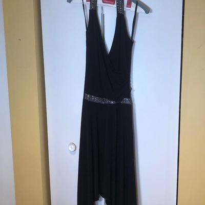 LOT 110B: Black Formal Dresses - Size 12 Onyx Nite, Size 11 Blondie Nites by Linda Bernell, Size Large Caren Desiree & Size 12 Jones New...